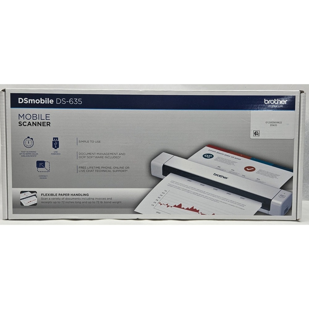 Brother DS-635 Mobile Scanner White and Blue